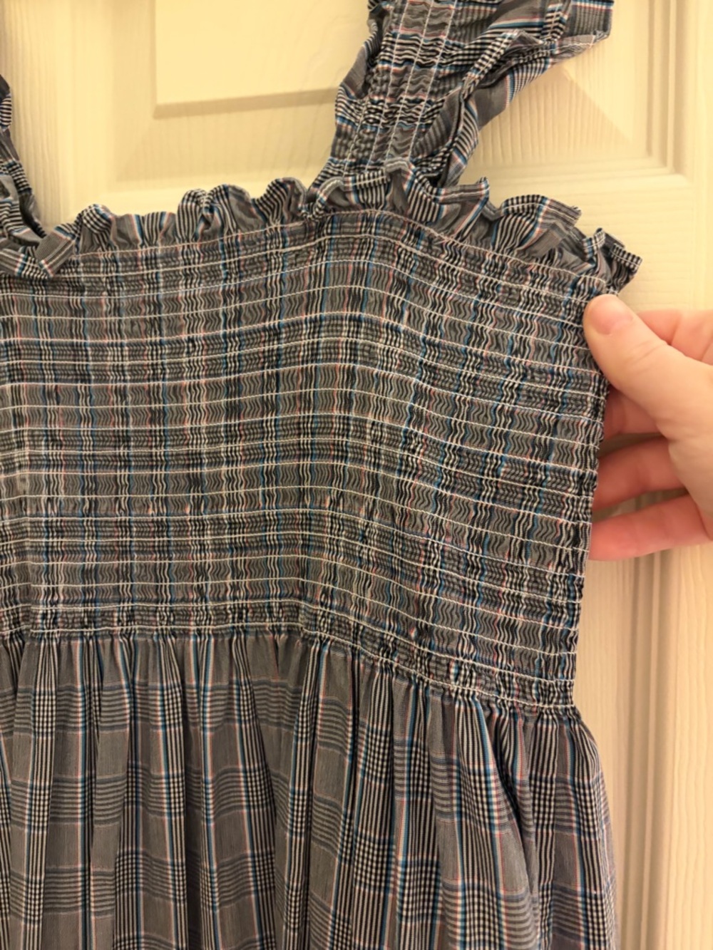 Hill House Blue and Grey Plaid Smocked Nap Dress - Picture 6 of 8